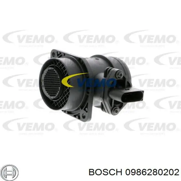 0986280202 Bosch датчик потоку (витрати повітря, витратомір MAF - (Mass Airflow))