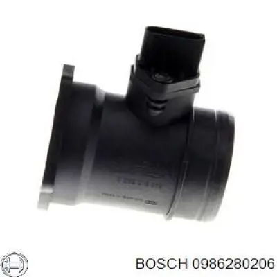 Датчик потоку (витрати) повітря, витратомір MAF - (Mass Airflow) 0986280206 Bosch