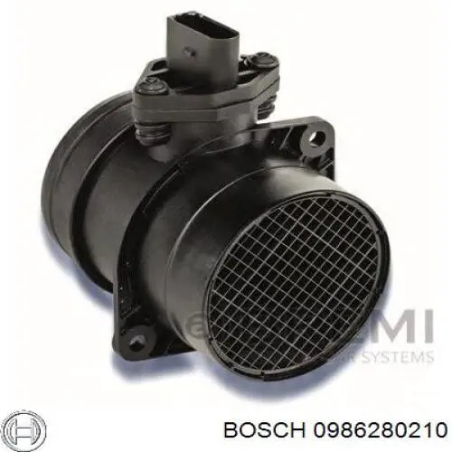 0986280210 Bosch датчик потоку (витрати повітря, витратомір MAF - (Mass Airflow))