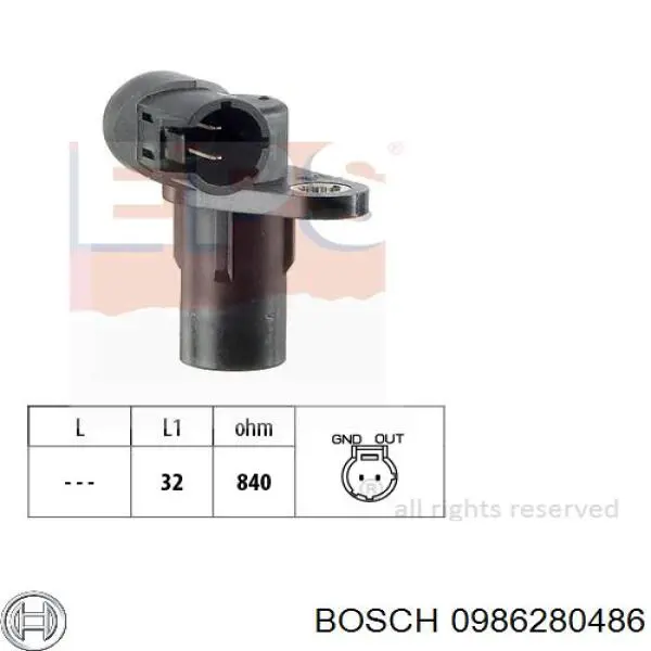 0986280486 Bosch датчик положення (оборотів коленвалу)