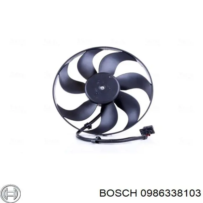Купити 0986338103 Bosch Електровентилятор охолодження в зборі (двигун + крильчатка)