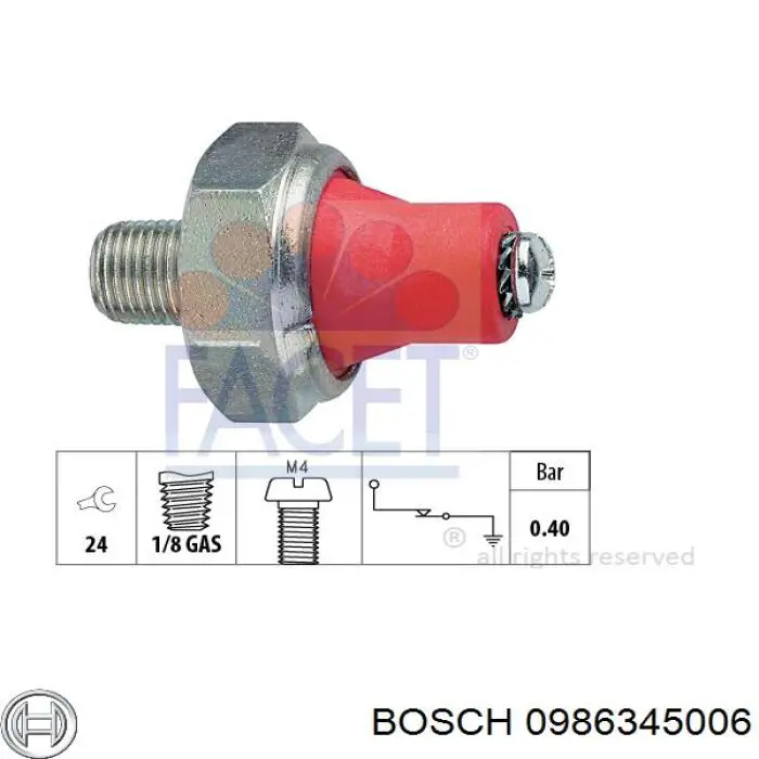 Купити 0986345006 Bosch Датчик тиску масла