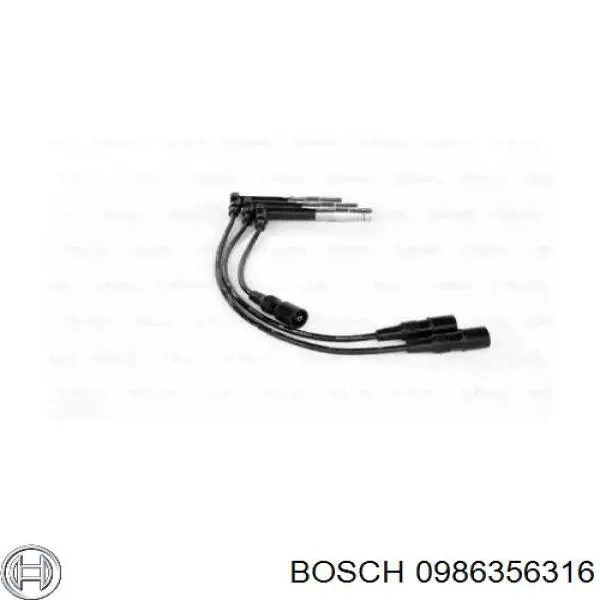 0986356316 Bosch дріт високовольтні, комплект