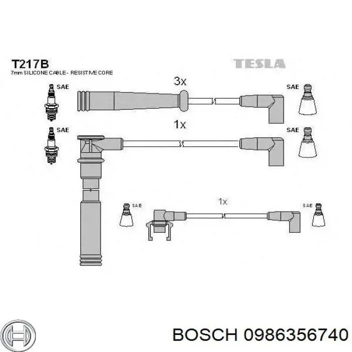 Дроти запалювання Bosch 0986356740 ціна, від 18.17 USD