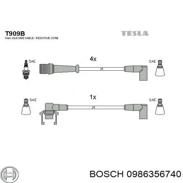 0986356740 Bosch Проводи високовольтні