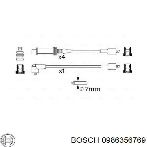 0986356769 Bosch дріт високовольтні, комплект