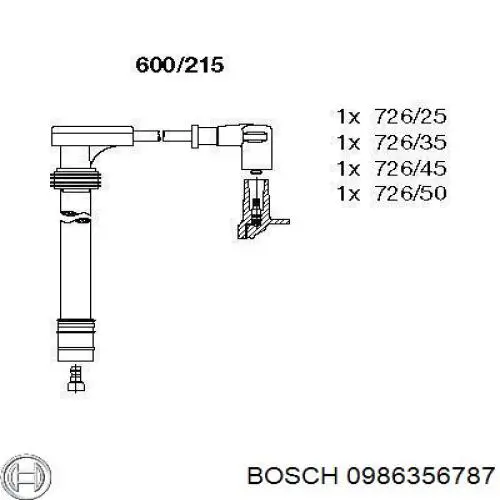 0986356787 Bosch Проводи високовольтні