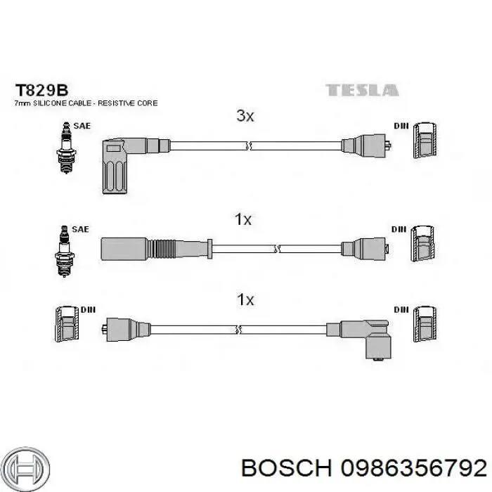Дроти запалювання Bosch 0986356792 ціна, від 15.47 USD