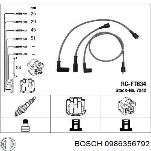 0986356792 Bosch Проводи високовольтні
