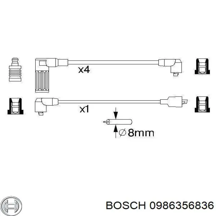 Дроти запалювання Bosch 0986356836 ціна, від 13.57 USD