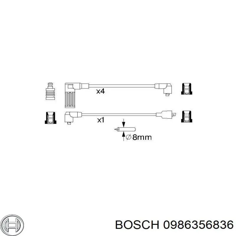 Купити 0986356836 Bosch Провід високовольтні, комплект