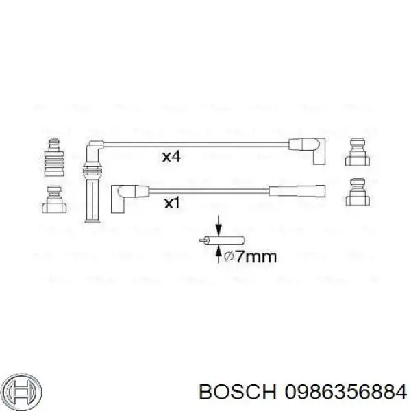 Високовольтні дроти 0986356884 Bosch