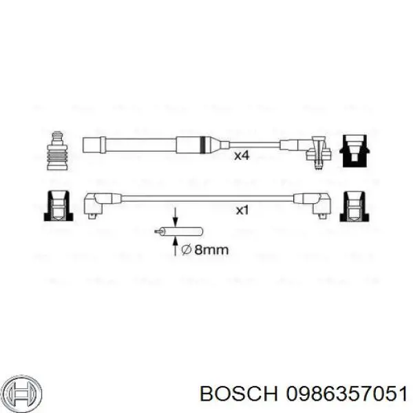 0986357051 Bosch Проводи високовольтні