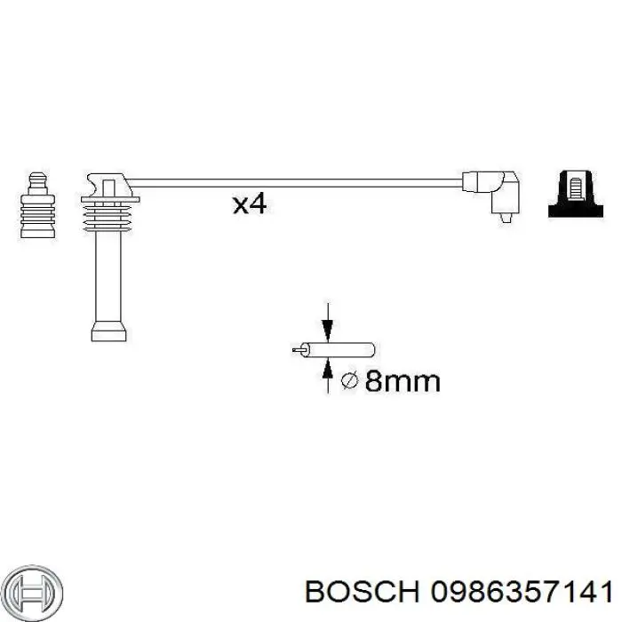 0986357141 Bosch дріт високовольтні, комплект