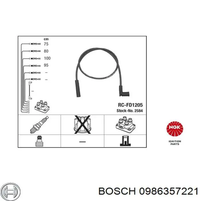 Високовольтні дроти 1095589 Ford