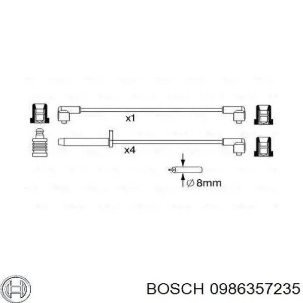 Дроти запалювання Bosch 0986357235 ціна, від 24.97 USD