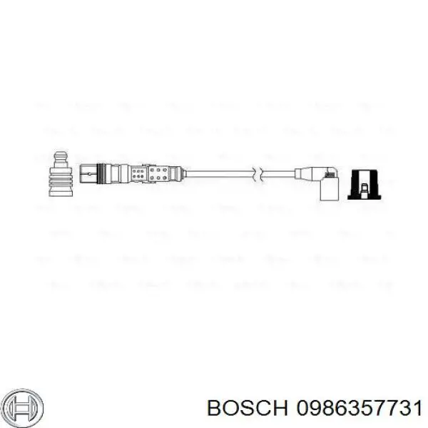0986357731 Bosch кабель високовольтний, циліндр №3