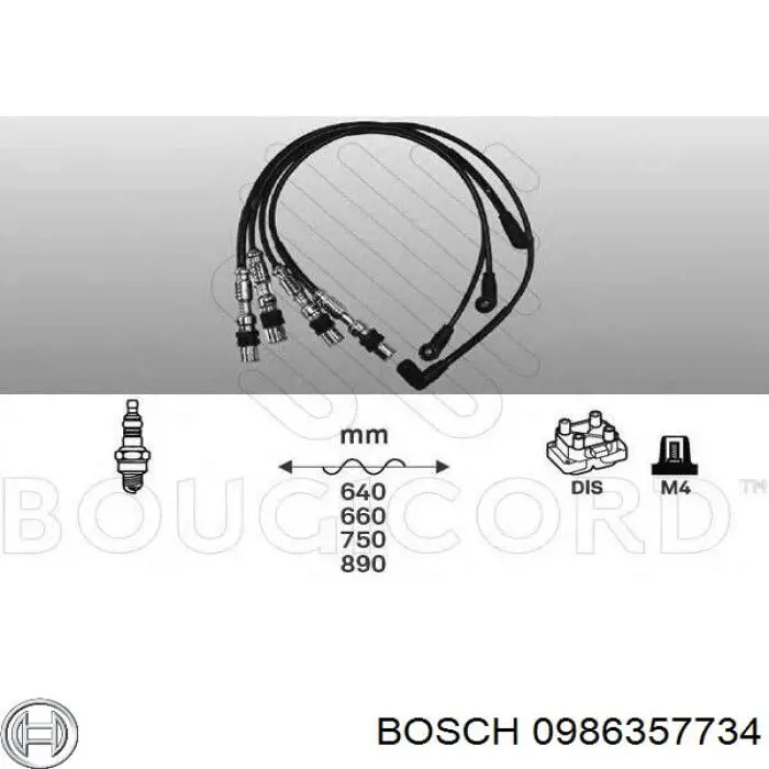 Купити 0986357734 Bosch Провід високовольтні, комплект