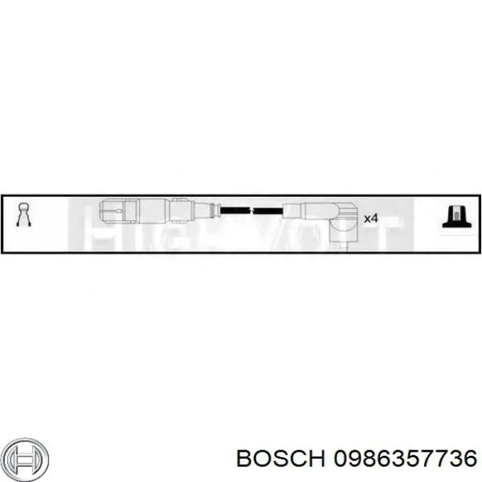 Купити 0986357736 Bosch Провід високовольтні, комплект