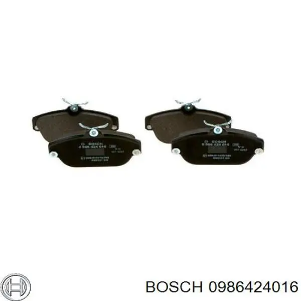 0986424016 Bosch колодки гальмівні передні, дискові