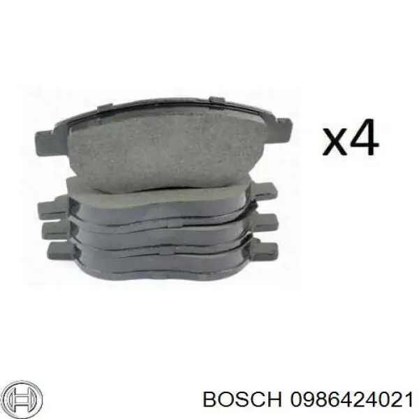 Передні тормозні колодки 0986424021 Bosch
