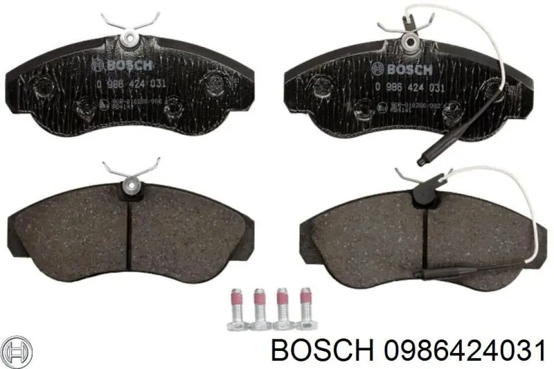 Купити 0986424031 Bosch Колодки гальмівні передні, дискові