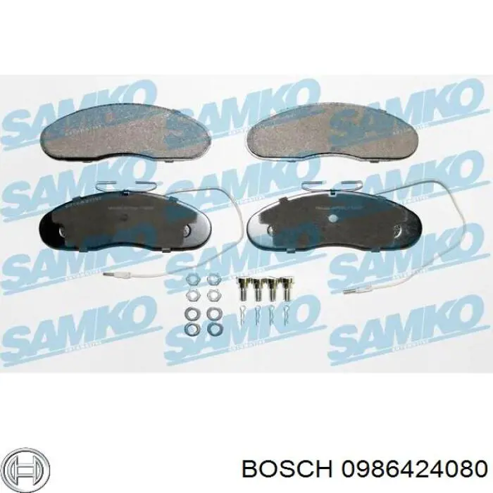 Передні тормозні колодки 0986424080 Bosch