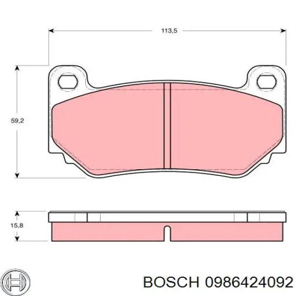 Тормозні колодки Bosch 0986424092