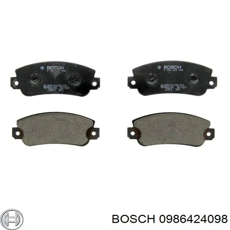 0986424098 Bosch колодки гальмівні передні, дискові