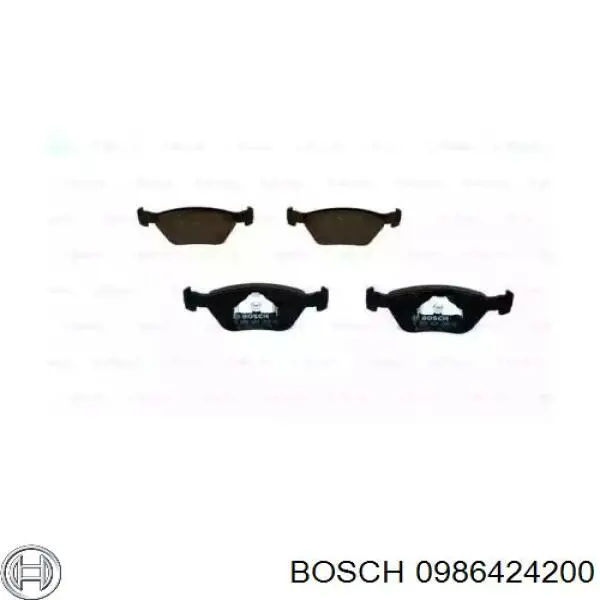 0986424200 Bosch колодки гальмівні передні, дискові