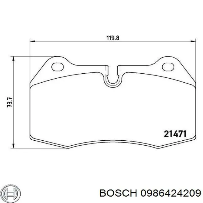 Гальмівні колодки Bosch 0986424209 ціна, від 39.23 USD