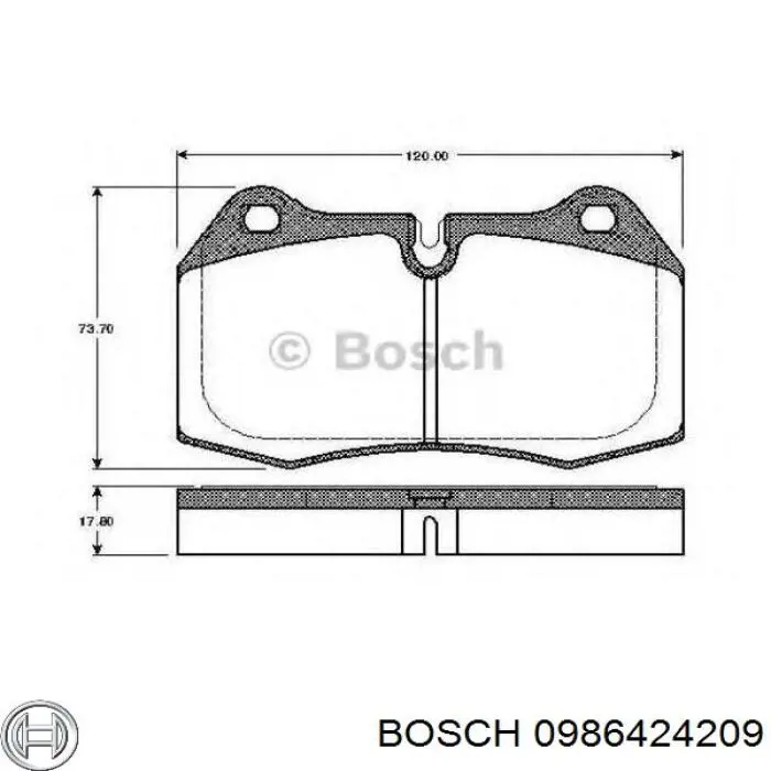 Купити 0986424209 Bosch Колодки гальмівні передні, дискові