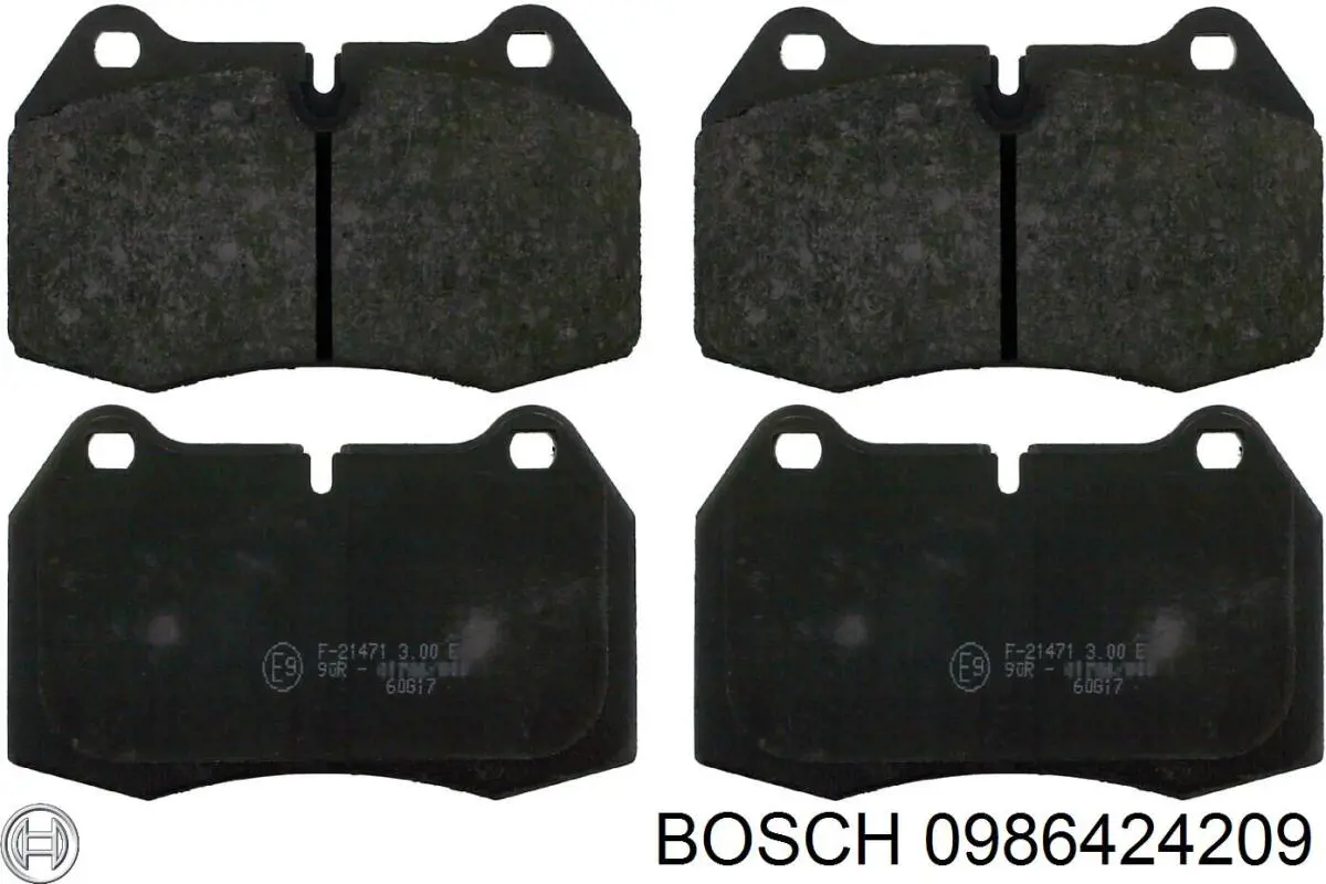 0986424209 Bosch колодки гальмівні передні, дискові