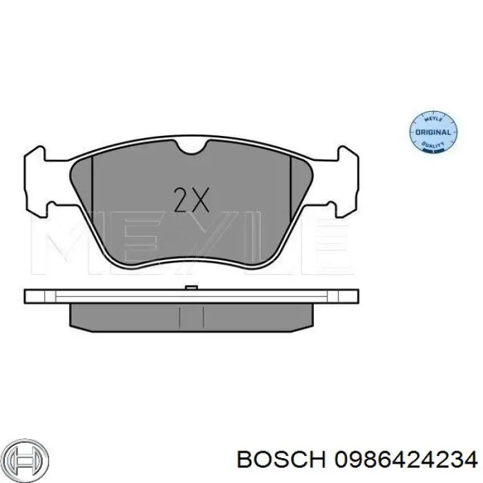 Передні тормозні колодки 0986424234 Bosch