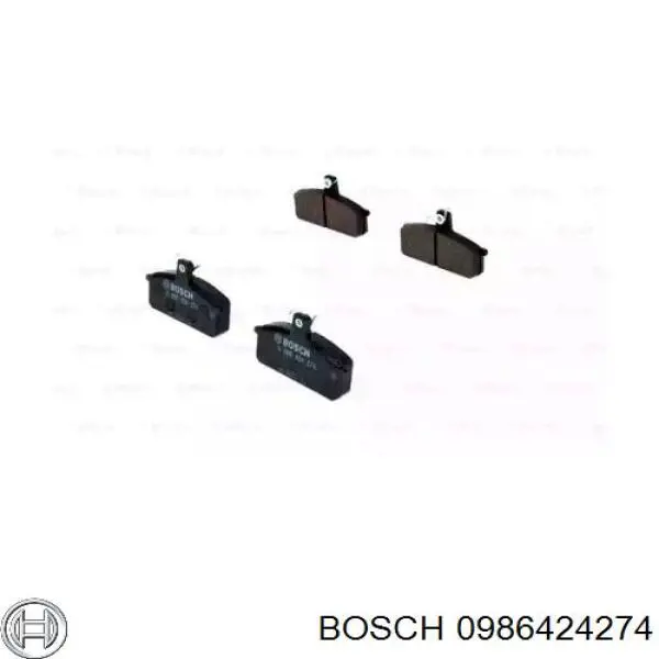 0986424274 Bosch колодки гальмівні передні, дискові