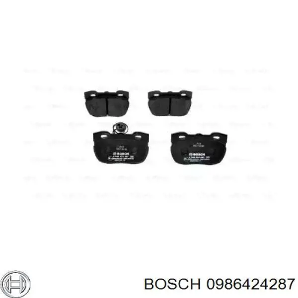 0986424287 Bosch колодки гальмівні передні, дискові