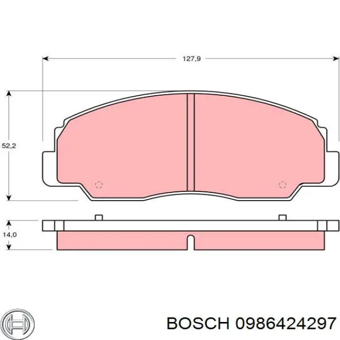 Передні тормозні колодки 0986424297 Bosch