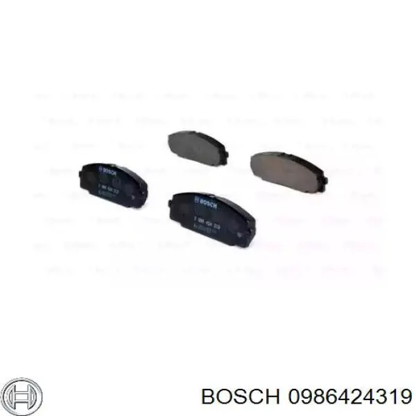 0986424319 Bosch колодки гальмівні передні, дискові