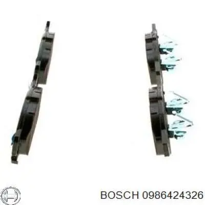 Колодки гальмівні передні, дискові 0986424326 Bosch