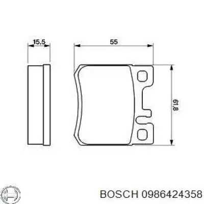 0986424358 Bosch колодки гальмові задні, дискові
