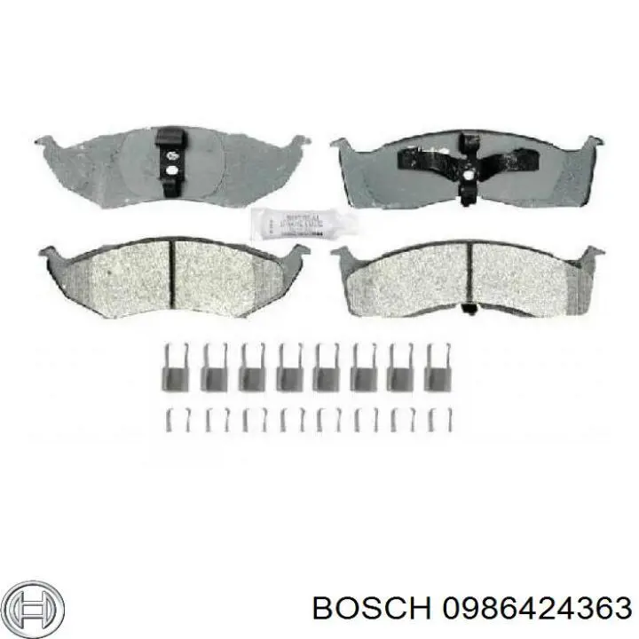 Передні тормозні колодки 0986424363 Bosch