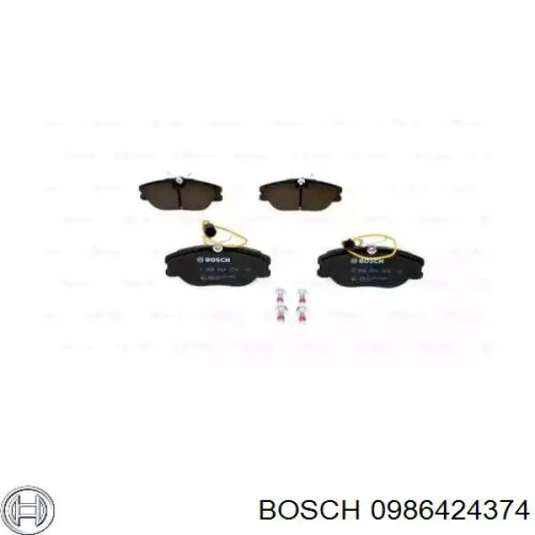 Колодки гальмівні передні, дискові 0986424374 Bosch