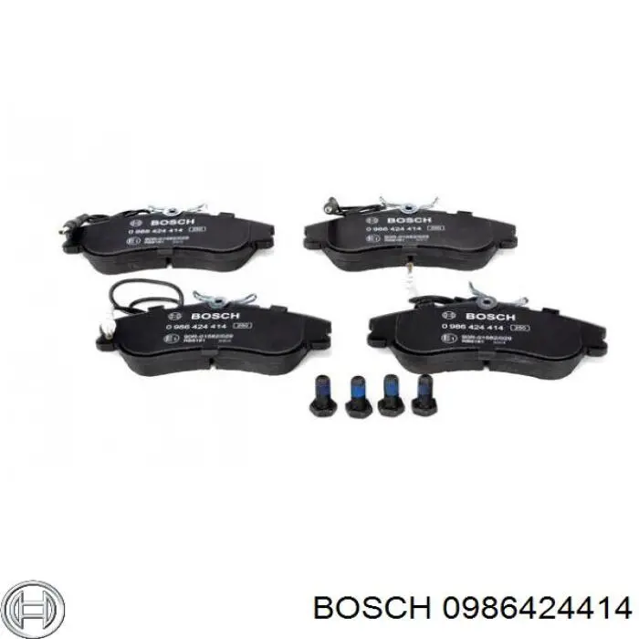 0986424414 Bosch колодки гальмівні передні, дискові