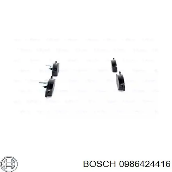 0986424416 Bosch колодки гальмівні передні, дискові