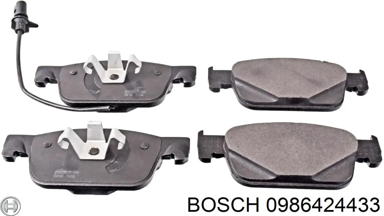 Колодки гальмівні передні, дискові 0986424433 Bosch