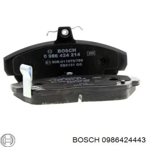 0986424443 Bosch колодки гальмівні передні, дискові