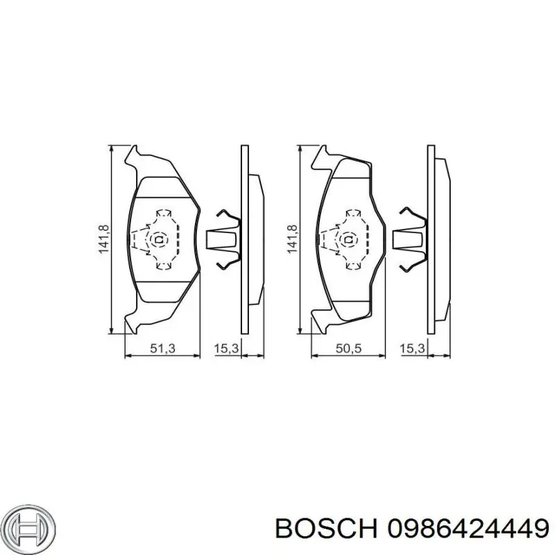 0986424449 Bosch колодки гальмівні передні, дискові