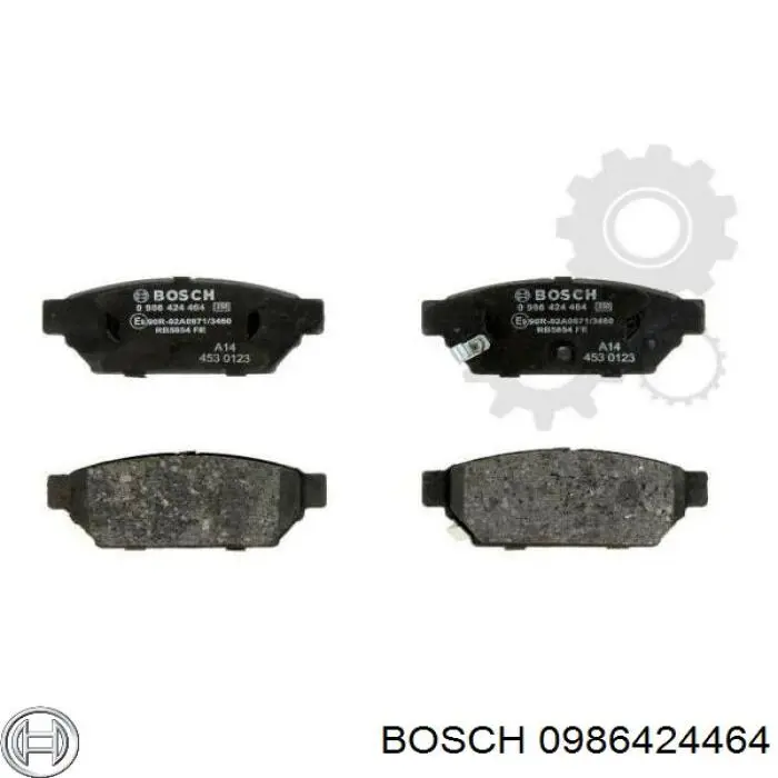 0986424464 Bosch колодки гальмові задні, дискові