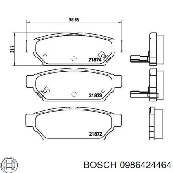 Купити 0986424464 Bosch Задні колодки