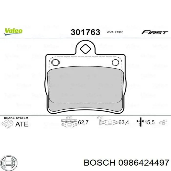 Купити 0986424497 Bosch Задні колодки